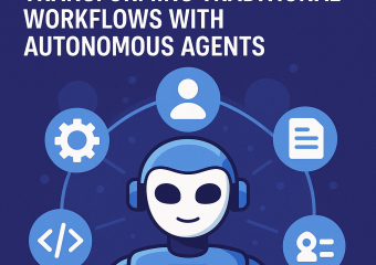 Graphic of AI agents and humans collaborating on digital interfaces, with aiCopilotX logos.